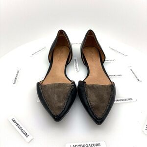Madewell Black and Brown Leather Flats Size 8.5